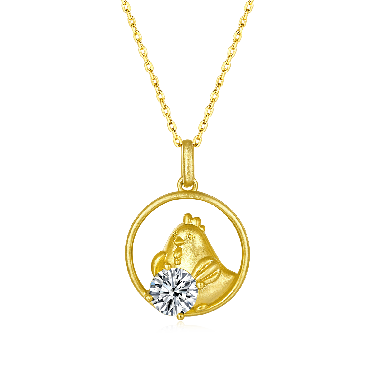Moissanite Chicken Necklace 1.0 Carat from the Zodiac Series